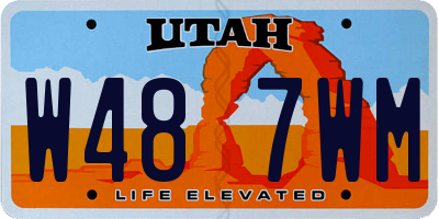 UT license plate W487WM