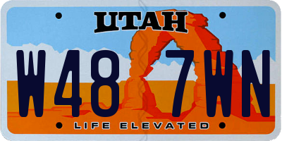 UT license plate W487WN