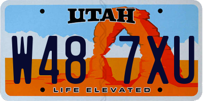 UT license plate W487XU