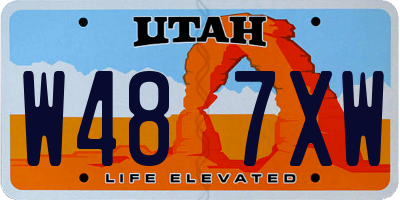 UT license plate W487XW
