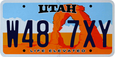UT license plate W487XY