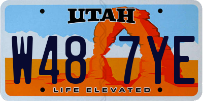 UT license plate W487YE