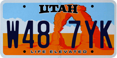 UT license plate W487YK