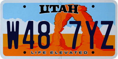 UT license plate W487YZ