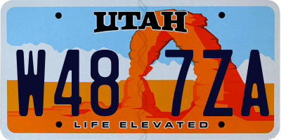 UT license plate W487ZA