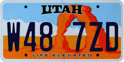 UT license plate W487ZD