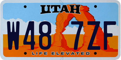 UT license plate W487ZF