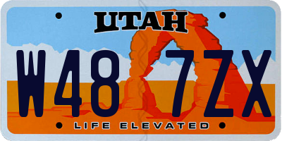 UT license plate W487ZX