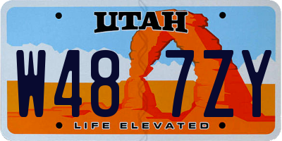 UT license plate W487ZY