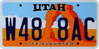 UT license plate W488AC
