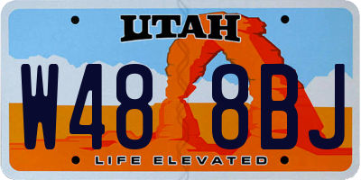 UT license plate W488BJ
