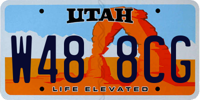 UT license plate W488CG