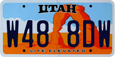 UT license plate W488DW