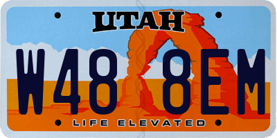 UT license plate W488EM