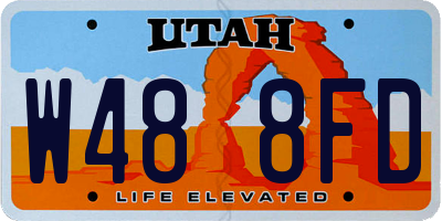 UT license plate W488FD