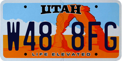 UT license plate W488FG
