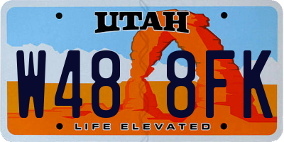 UT license plate W488FK