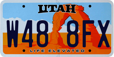 UT license plate W488FX
