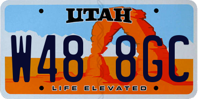 UT license plate W488GC