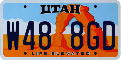 UT license plate W488GD