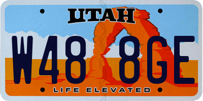 UT license plate W488GE