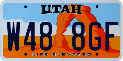UT license plate W488GF