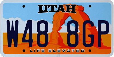 UT license plate W488GP