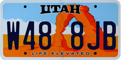 UT license plate W488JB