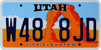 UT license plate W488JD