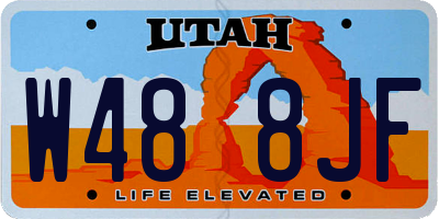 UT license plate W488JF