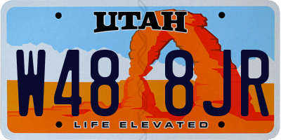 UT license plate W488JR