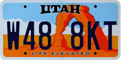 UT license plate W488KT