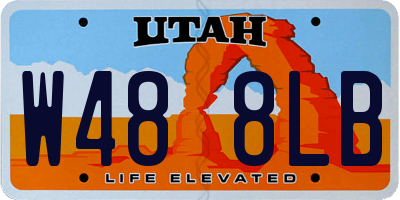 UT license plate W488LB