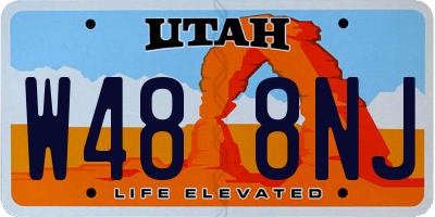 UT license plate W488NJ