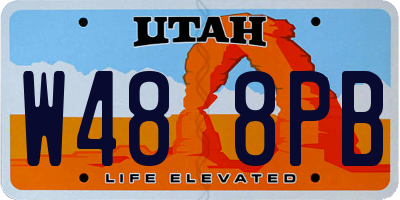 UT license plate W488PB