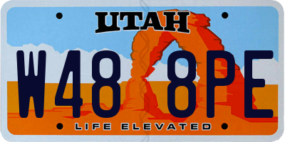 UT license plate W488PE