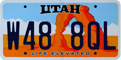 UT license plate W488QL