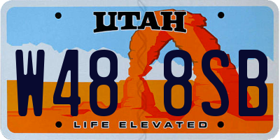 UT license plate W488SB