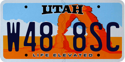 UT license plate W488SC