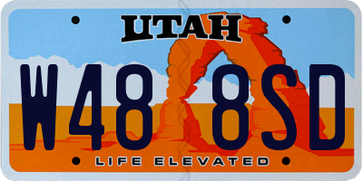 UT license plate W488SD