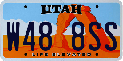 UT license plate W488SS