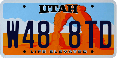 UT license plate W488TD