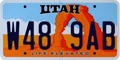 UT license plate W489AB