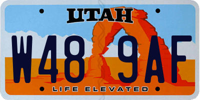 UT license plate W489AF