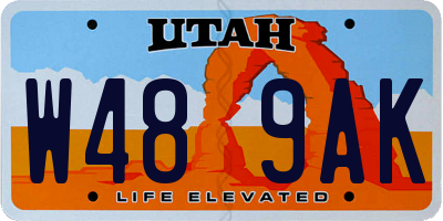 UT license plate W489AK