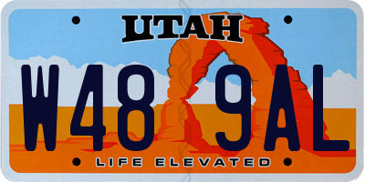 UT license plate W489AL