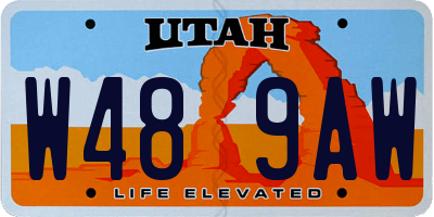 UT license plate W489AW