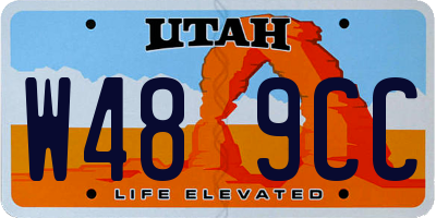 UT license plate W489CC