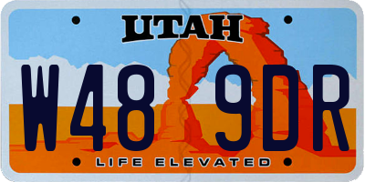 UT license plate W489DR