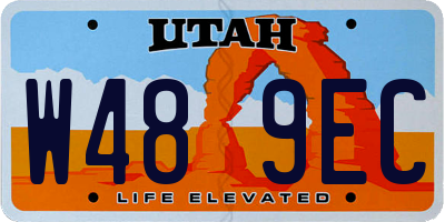 UT license plate W489EC
